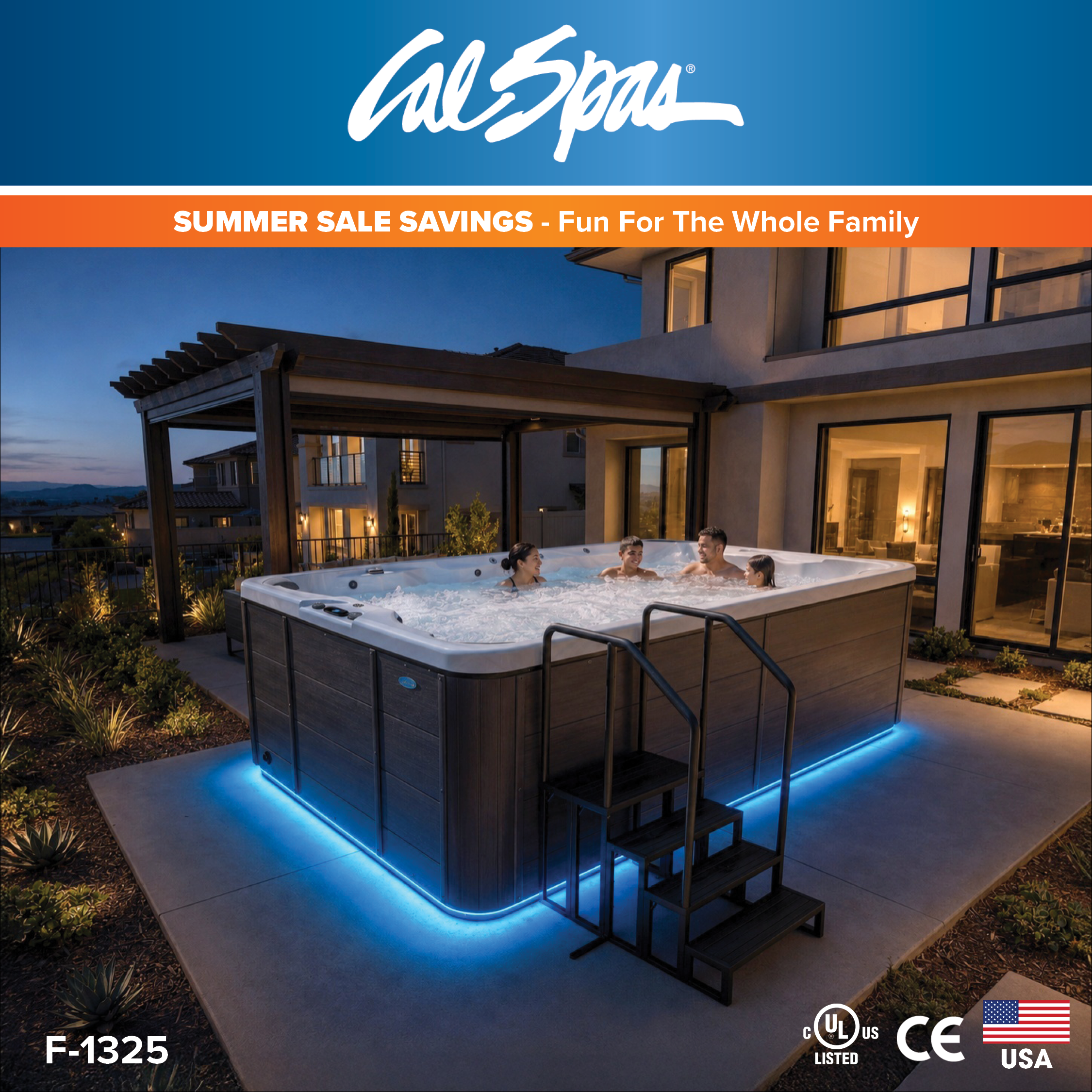 Calspas hot tub being used in a family setting - 